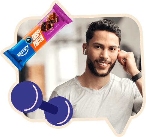 Crispy Protein, Whey Protein e Tube Protein para acompanhar o movimento.